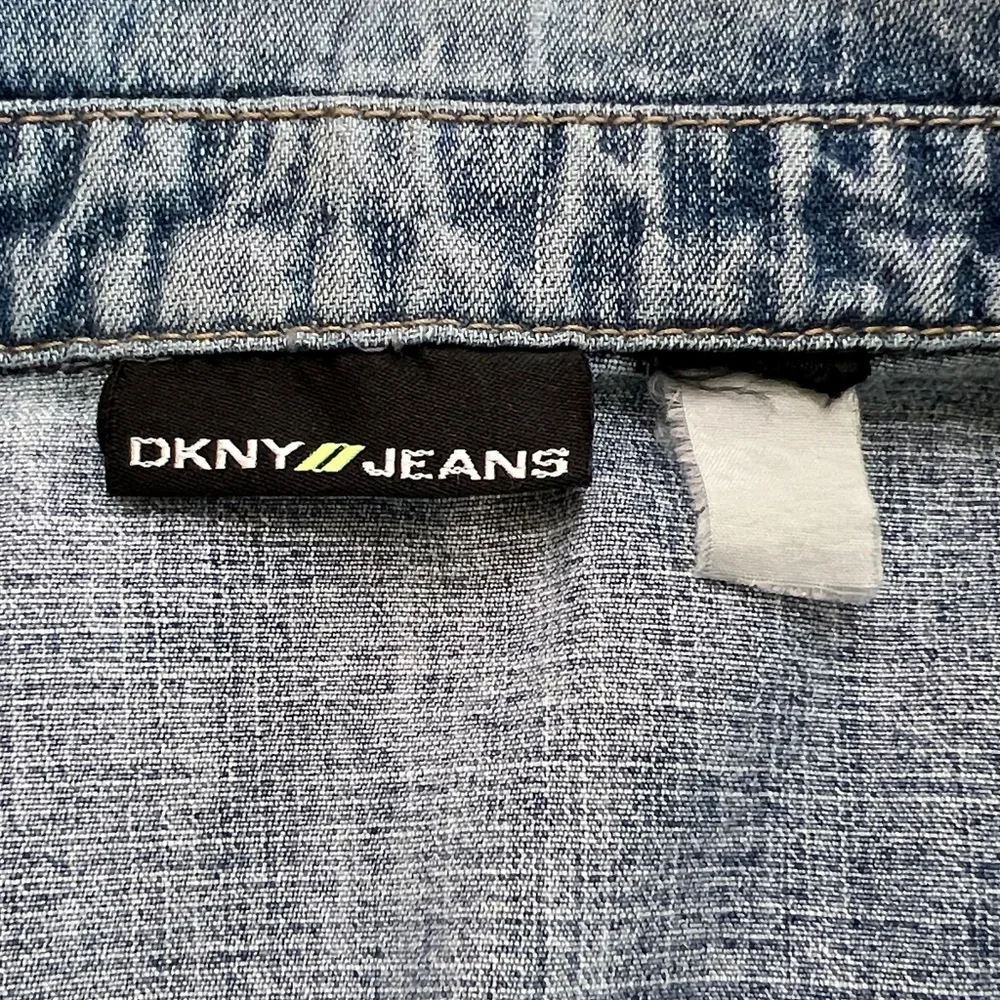 DKNY Jeans Y2K Denim Jacket Button Front Embroidered Cuff - Picture 6 of 8